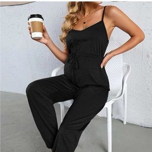 Womens maternity black jumpsuit